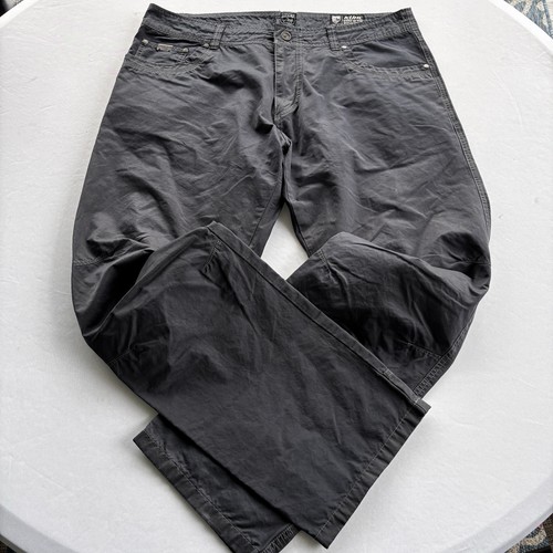 Pantalones Kuhl Jakyl para hombre 38x32 grises pantalones de senderismo mezcla de nailon rodillas articuladas - Imagen 3 de 15