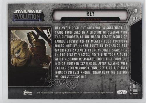 2016 Topps Star Wars Evolution Blue Lightsaber Rey Jakku Scavenger #90 0nr3 - Picture 2 of 3
