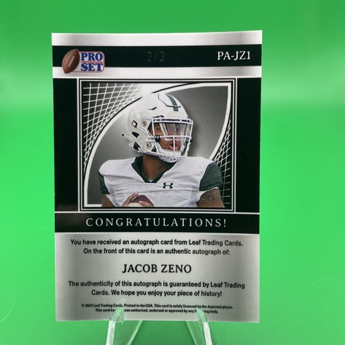 Jacob Zeno 2024 Leaf Pro Set #PA-JZ1 Green Auto 3/3 - Picture 2 of 2