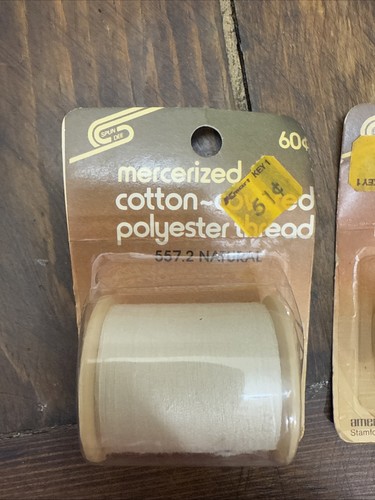 Vintage American Thread mercerisierte Baumwolle Polyestergarn natur & creme versiegelt 2 - Bild 2 von 4