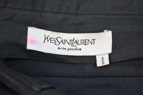 Yves Saint Laurent YSL Rive Gauche Women's Pants Trousers Black Gray Wool F42 - Picture 10 of 18
