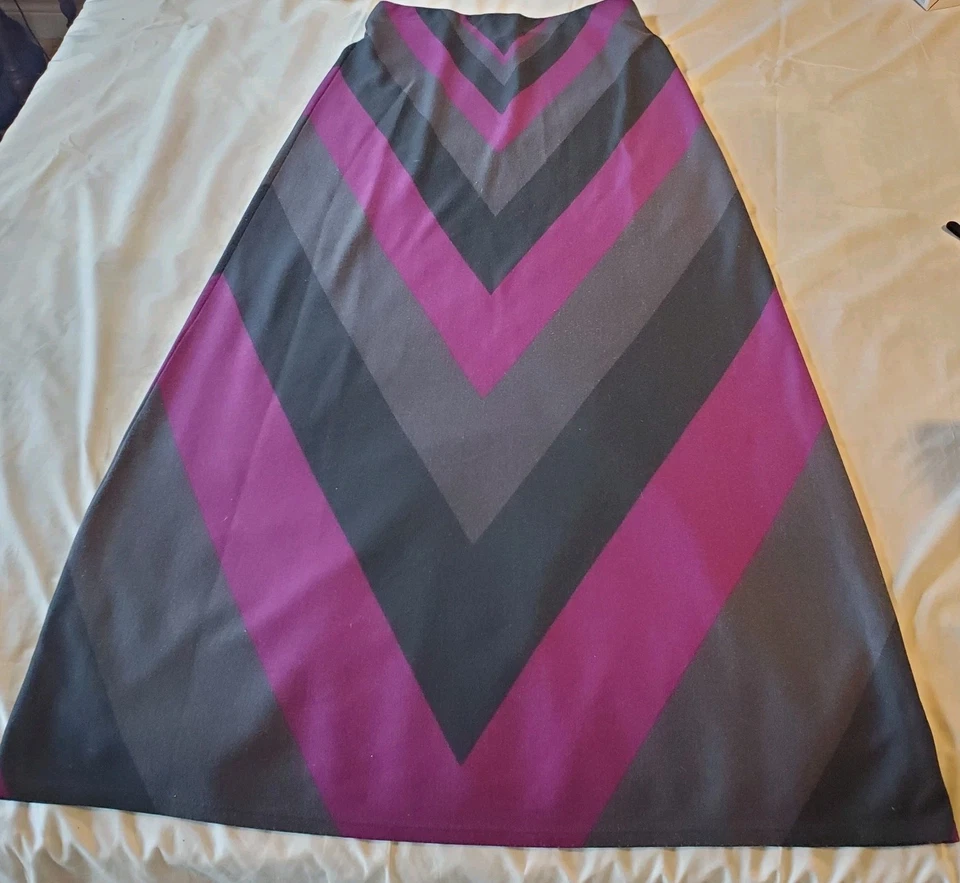 ECI NY макси юбка маленький фиолетовый серый геометрический эластичный пояс эластичной полиэстер  - Изображение 2 из 4