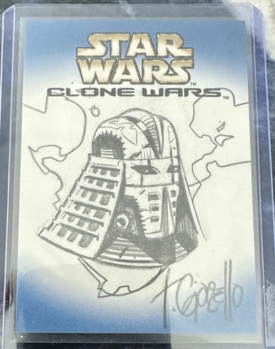2004 Topps Star Wars Clone Wars CW Tomas Giorello Sketch Card Durge 1/1