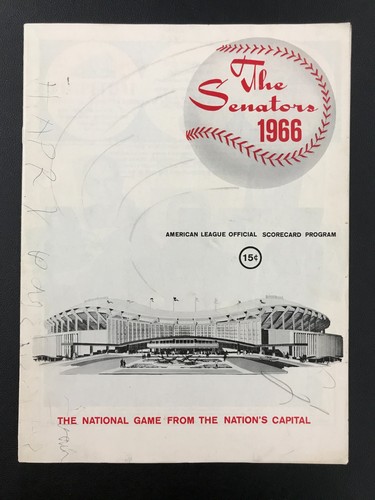 1966 Washington Senators Baseball Game Scorecard MLB AL Program Souvenir NICE! - Picture 1 of 3