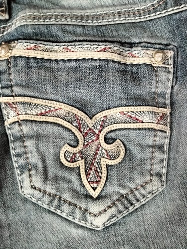 Rock Revival Katell Short Easy Jean Denim Size 29 Women’s Pockets Bling - Picture 6 of 10