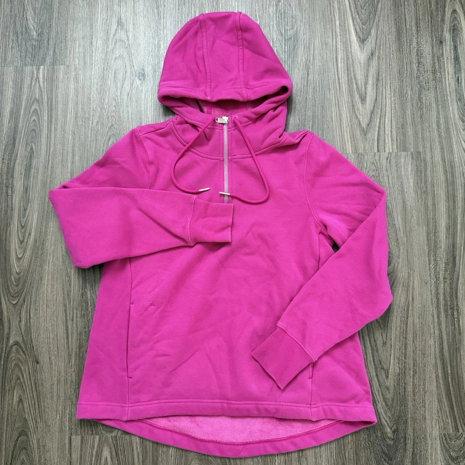 ATHLETA Acogedor Karma 1/4 Cremallera Sudadera con Capucha Pullover Mujer’s Pequeño Eléctrico Fucsia 632053 Foto 2 de 4