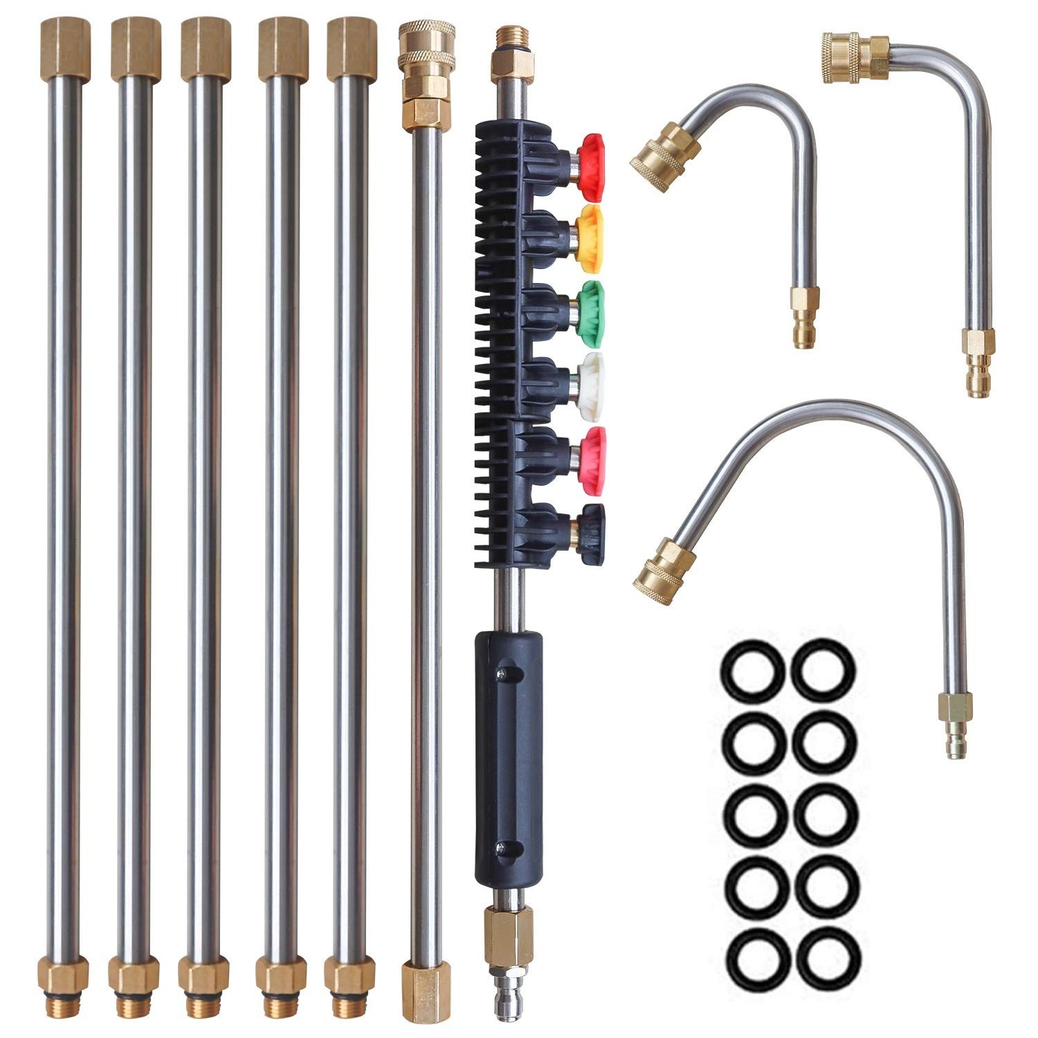 Xiny Tool Pressure Washer Extension Wand, 10 Pack Power Washer Lance with 5 A...