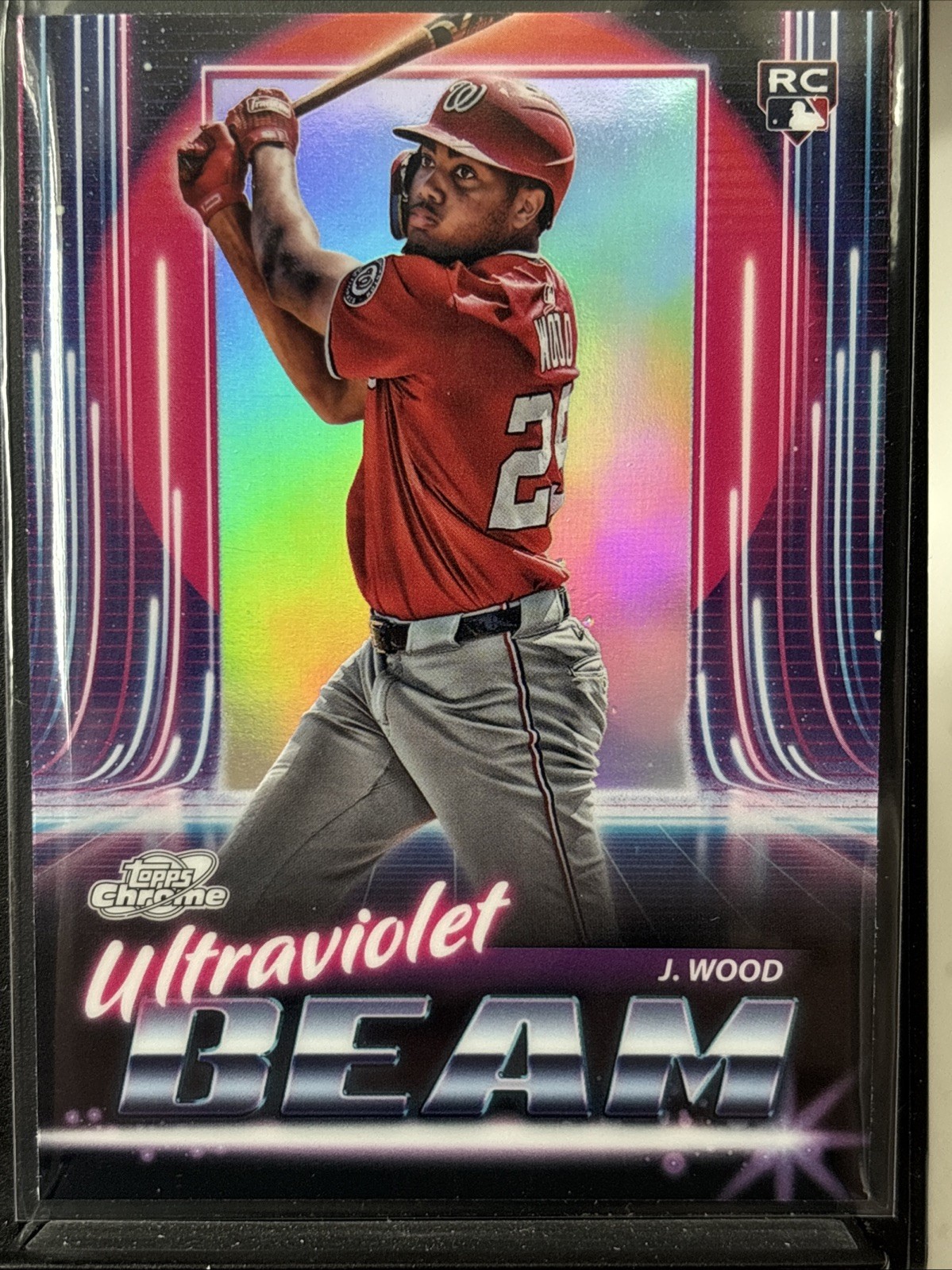 2025 Topps Cosmic Chrome James Wood Ultraviolet Beam RC Refractor UB-1 Nationals