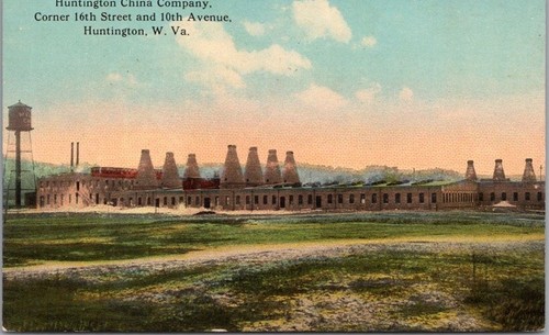 Postal de Huntington, Virginia Occidental de la década de 1960 "HUNTINGTON CHINA COMPANY" / Sin usar