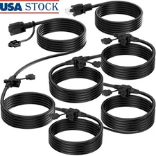 50ft Outdoor Extension Cord 6 Grounded Outlets Heavy Duty Safety Covers New