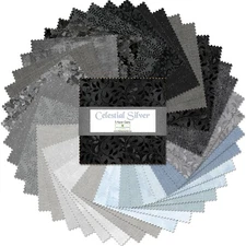 Celestial Silver Charm Pack-42-5 Inch Squares-Wilmington Prints