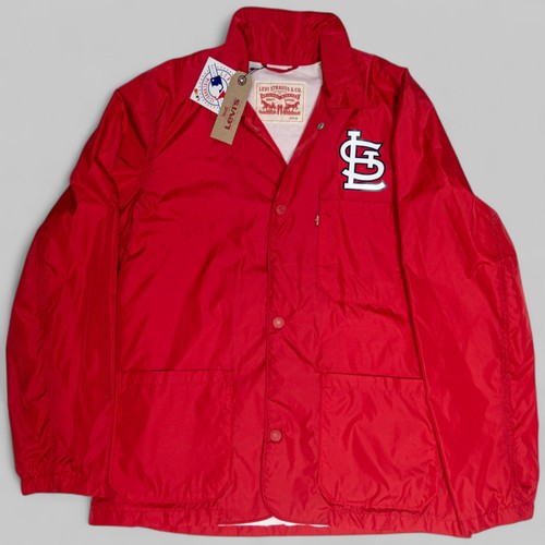 Saint Louis Cardinals Levi's Windbreaker Jacket Medium + Herschel Bag MLB Duffle - Picture 2 of 15