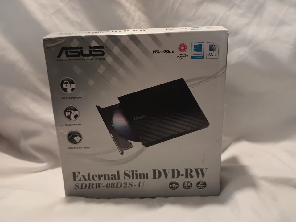 UNIDAD USB ASUS SDRW-08D2S-U EXTERNA DELGADA DVD-RW Totalmente Nueva Foto 2 de 4