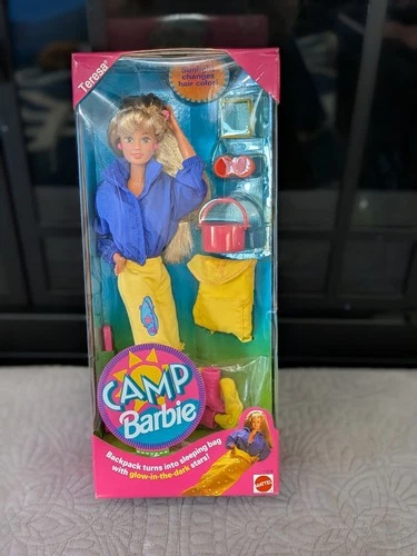 New In Box Vintage Camp Barbie Theresa All Accessories Included Mattel 1998