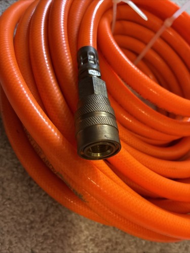 50' Fuß 3/8" PVC Luftschlauch 300 PSI Max Orange Stecker Buchse Ende Düsen - Bild 3 von 7
