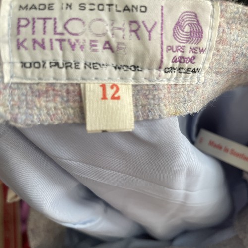 Pitlochry Womans Skirt Gray Purple 12 28 Waist Wool Vintage 1950s Made Scotland - Picture 2 of 8