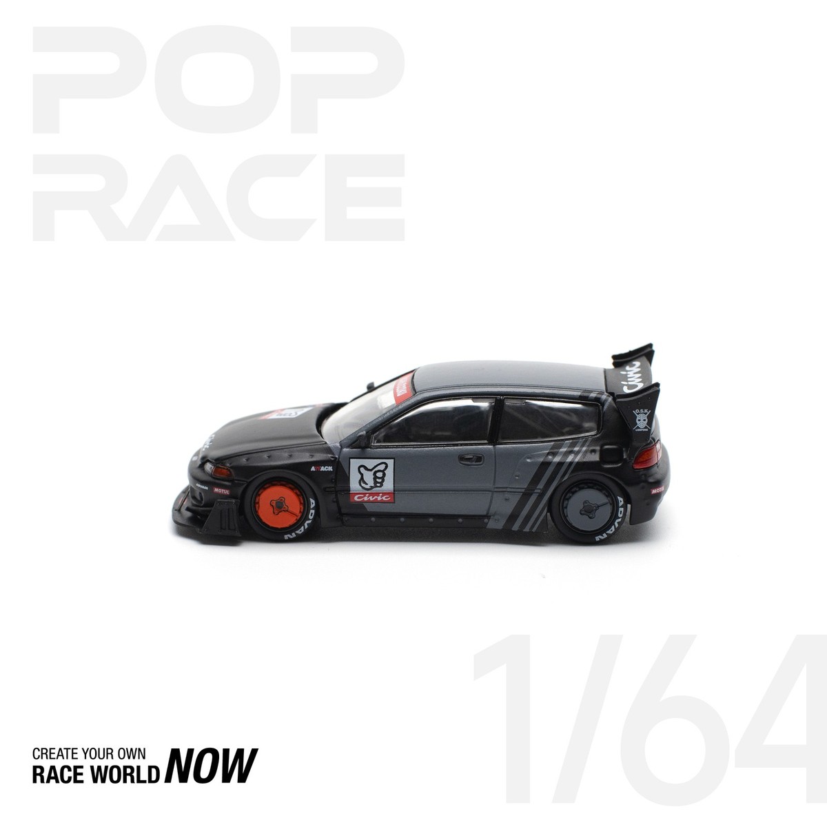 ミニカー Poprace 1/64 Honda PANDEM CIVIC EG6 Pop Race 1:64 Honda Civic (EG6) Pandem Hatchback Blue Diecast
