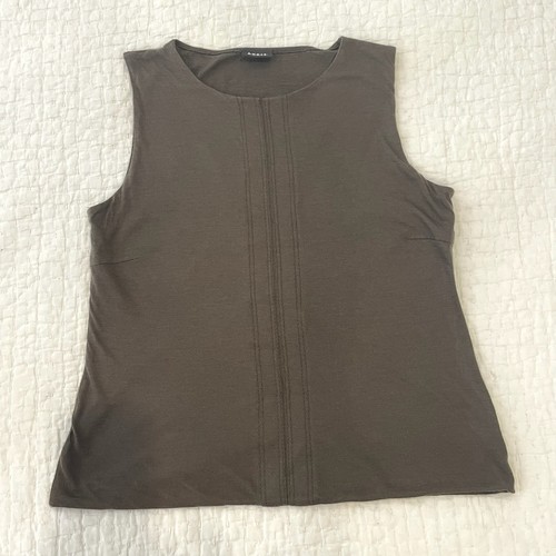 Akris Top Womens 14 Brown Cashmere Silk Round Neck Sleeveless Lined Soft Casual - Picture 5 of 12