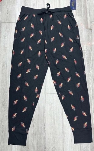 Polo RALPH LAUREN DESIGNER PYJAMAS Set JOGGER BOTTOM Top SIZE M Bears Navy - Picture 9 of 14