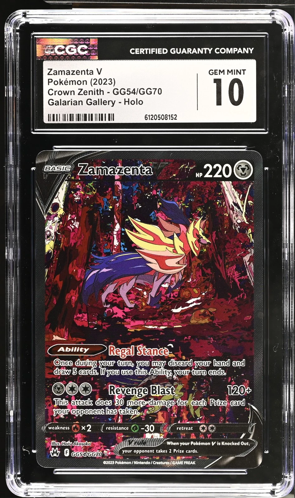 Zamazenta V 2023 Pokemon Crown Zenith #GG54/GG70 Galarian Gallery Holo CGC 10