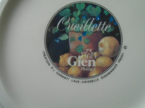 C-1058B 4 French Gien Cueillette 6 1/2" Bread Canope Appetizer Plates - Picture 5 of 5