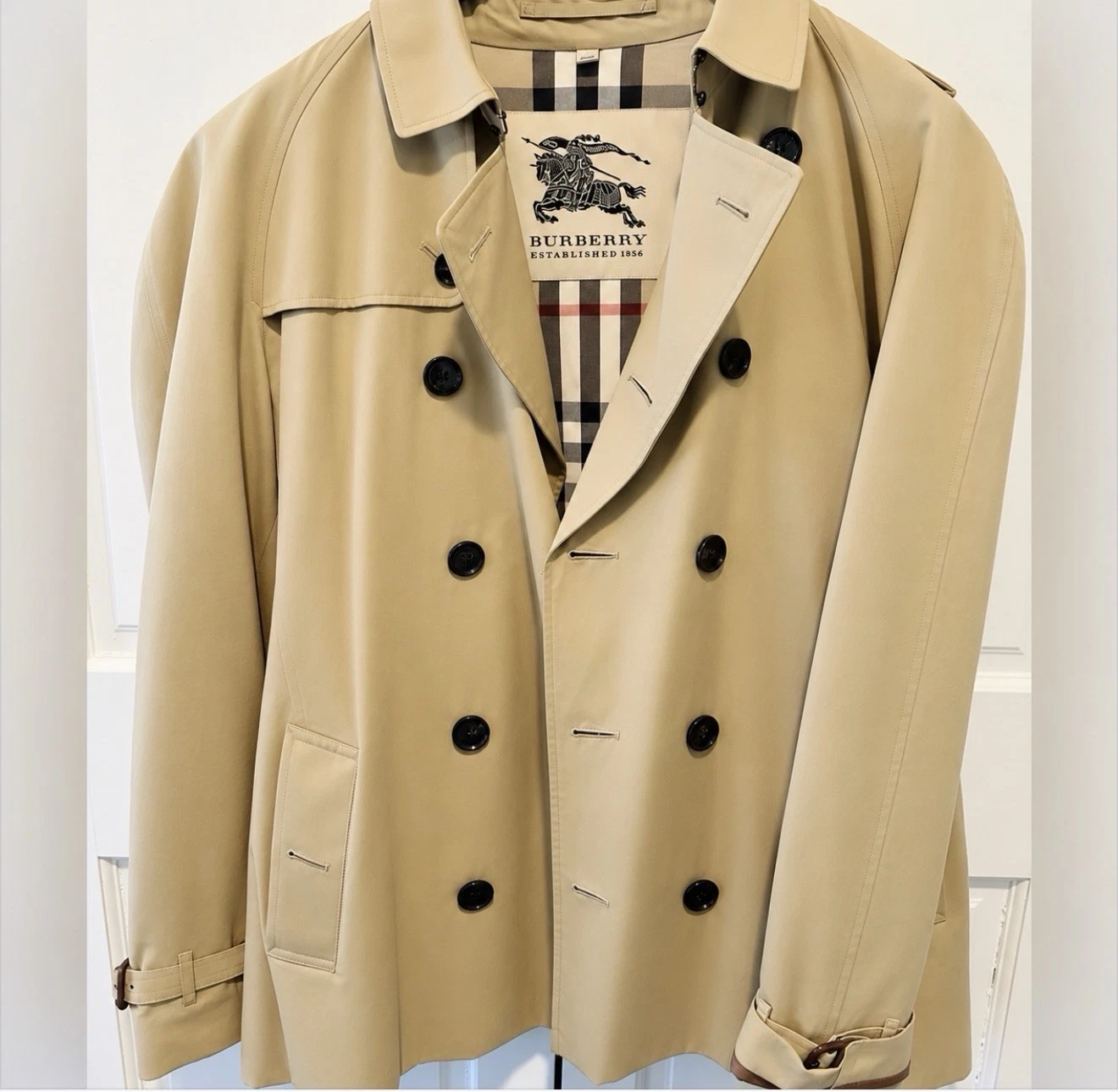 Burberry Trench Coat Men Vintage 'Kensington' Model, Made in England, Wool Liner - product detail image 1
