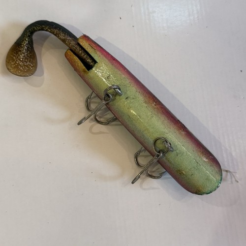 AC PLUG VINTAGE HOLZKÖDER Bait Tackle grün pink - Bild 12 von 12