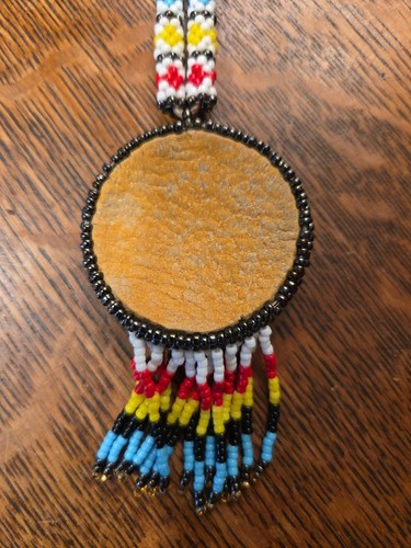 Collana vintage con perline nativi americani indiani multicolore - Foto 4 di 7