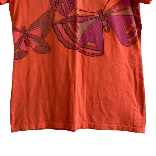 Patagonia Y2K Salmon Pink Scoop Neck Butterfly Organic Cotton TShirt Size Large - Picture 9 of 13