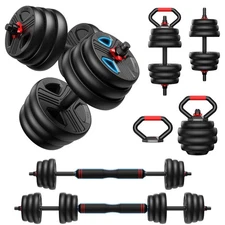 Adjustable dumbbell set, 45lbs Free Weights set with upgraded nut, 5 in 1 Wei...