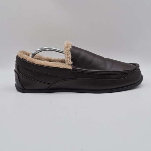 Deer Stags Slipperooz Shoes Mens Size 11W Brown Faux Fur Lined Moccasin Comfort - Picture 3 of 13