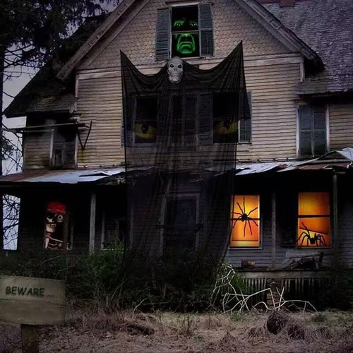 Halloween Hanging Ghost Decor Ghost with Glowing Eyes and Scary Sound - Picture 6 of 14