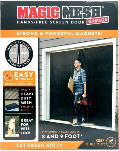 Magic Mesh Home Garage Hands-Free Single Magnetic Mesh Bug Screen Door 8 & 9 ft - Picture 5 of 5