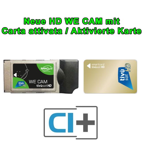 Tivusat HD Smarcam KIT inkl. AKTIVE Smart karte Rai Mediaset NEU Aktiv CI+ Modul - Bild 3 von 7