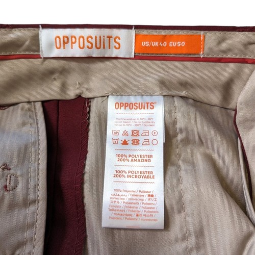 Opposuits Herren Größe 34 x 33 weinrot spitz zulaufende Passform Anzughose Hose - Bild 3 von 3