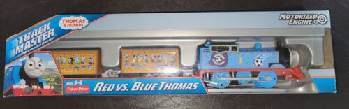Trackmaster RED VS. BLUE THOMAS Motorized Train DFM83 2015 Soccer Annie Clarabel - Picture 1 of 3