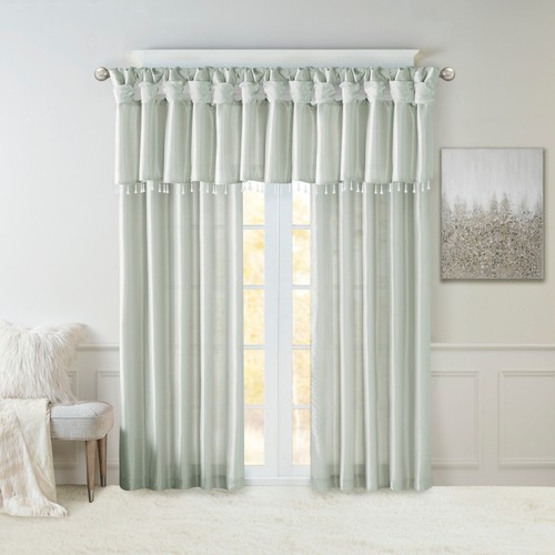 Madison Park Emilia Twist Tab Lined Window Curtain Panel Pack of 1 Window Drape - Picture 39 of 103