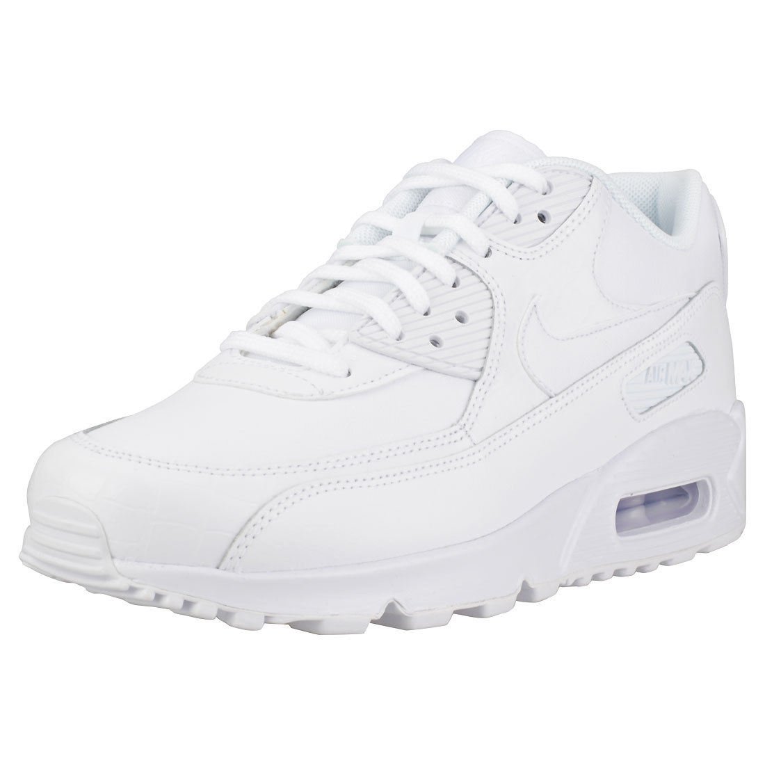 Nike Air Max 90 Damenschuhe Weiß Weiß Leder Leder Weiß & Synthetic Trainers c7165b Nike Air Max 90 Damenschuhe Weiß Weiß Leder Leder Weiß & Synthetic Trainers c7165b