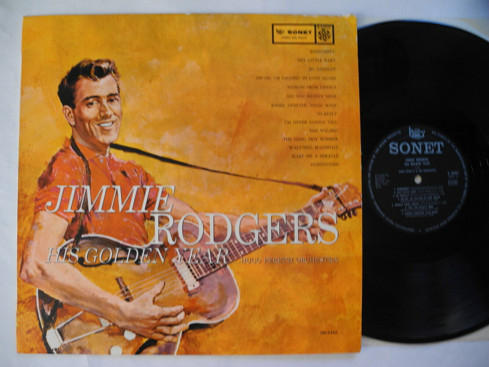 JIMMIE RODGERS His Golden Year LP 1959 Denmark Sonet EX