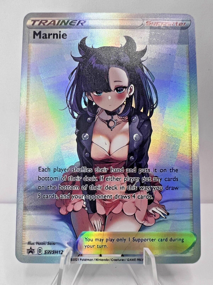 Marnie Full Art Pokemon Anime Waifu ACG DIY Trainer Art card