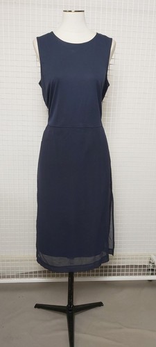 Jigsaw Seidenmischung transparenter Saum Kleid in Zinn UK Größe Large UVP 129 £ **BRANDNEU** - Bild 1 von 11