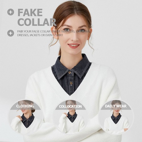 Lace Neck Ruff Half Shirts Fake Collar Faux Blouse Collar Faux Collar - Picture 4 of 12