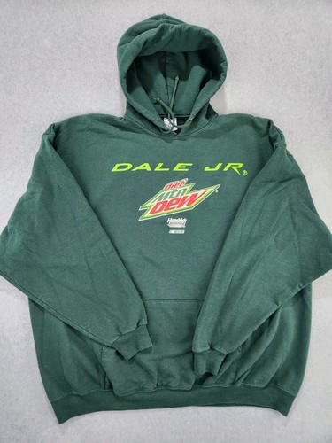 Vintage NASCAR Dale Jr #88 Diet Mountain Dew Hoodie Sweatshirt Pullover Men’s 3X - Picture 12 of 15