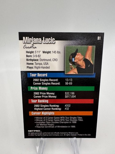 2003 NetPro - Tennis Cards - Complete Your Set - You U Pick - Rookies - Picture 176 of 194