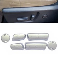 6PCS Chrome Silver Interior Seat Adjust Button Plastic Cover Fits 14-21 Tundra