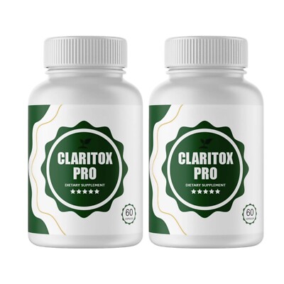 2-Pack Claritox Pro Diet Pills, Natural Formula, Vegan- 120 Capsules