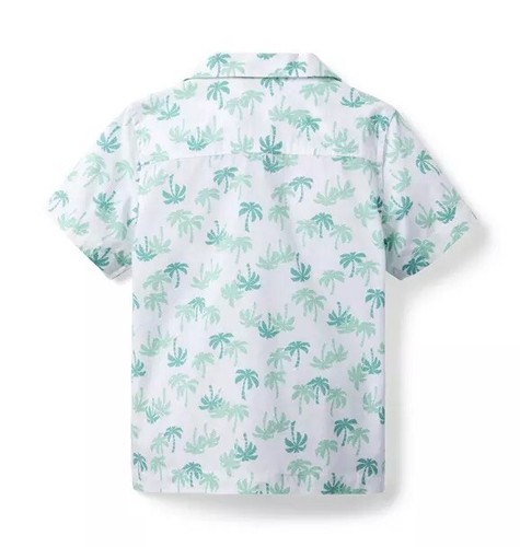 Janie and Jack PALM TREE POPLIN CABANA SHIRT Size 5 - Picture 2 of 4