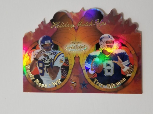 RANDY MOSS TROY AIKMAN 2000 TOPPS GOLD LABEL FUSTELLATO #T1 HOLIDAY MATCH-UPS