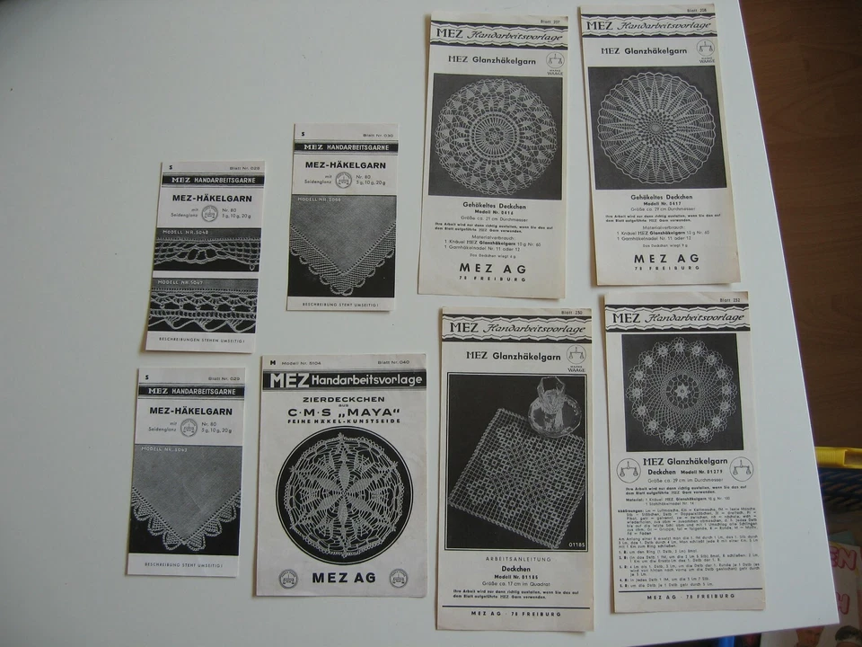 Konvolut 8 x MEZ Handarbeitsvorlage Filethäkeln Häkeln Anleitung VINTAGE Paket - Bild 1 von 4