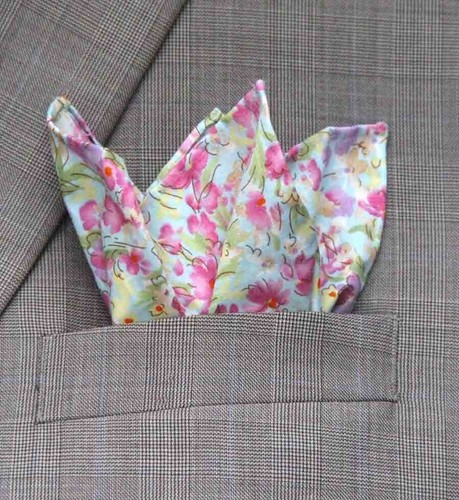 Gascoigne Hand Stitched Pocket Square Cotton Multicolor Men's - Picture 3 of 5